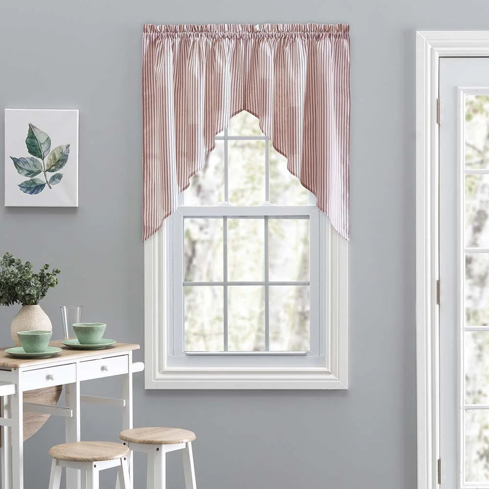 Brick Ticking Stripe Curtain 56" x 36" A117