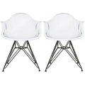 Clear Plastic Armchair with Black Wire Legs T748