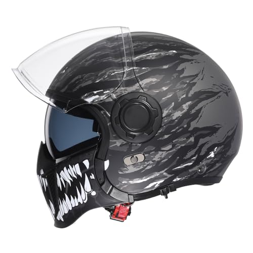 Full Face Motorcycle Helmet, Dual Visor with Internal Tinted Sunshield, Black, L L98967