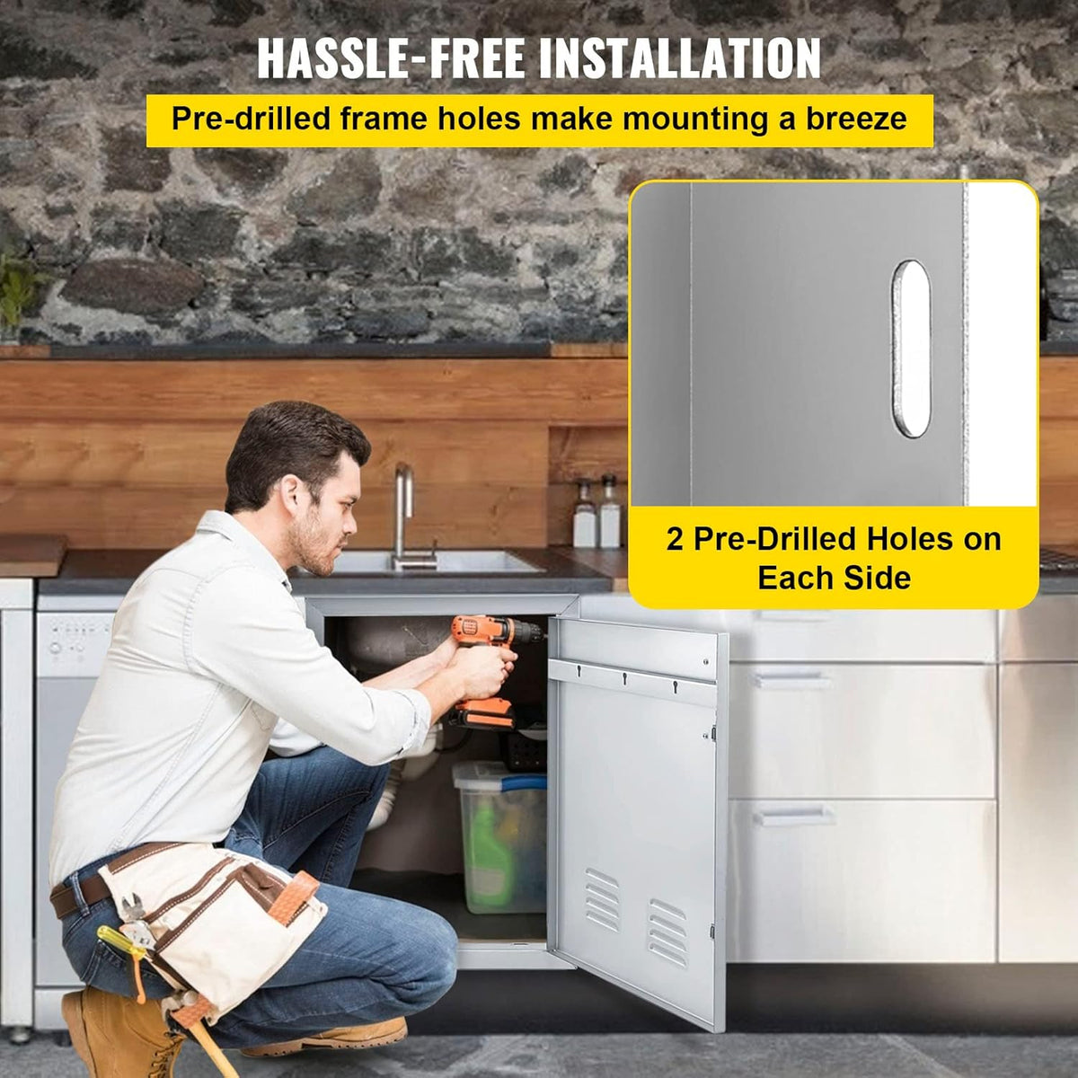 17 x 24 Inch Stainless Steel BBQ Access Door with Vents T950481