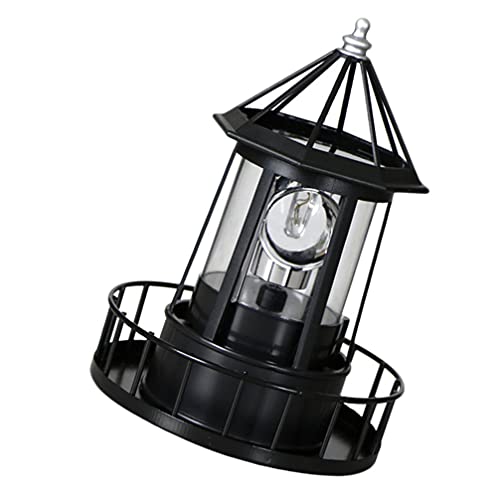 LED Solar Revolving Lighthouse Lamp O57422