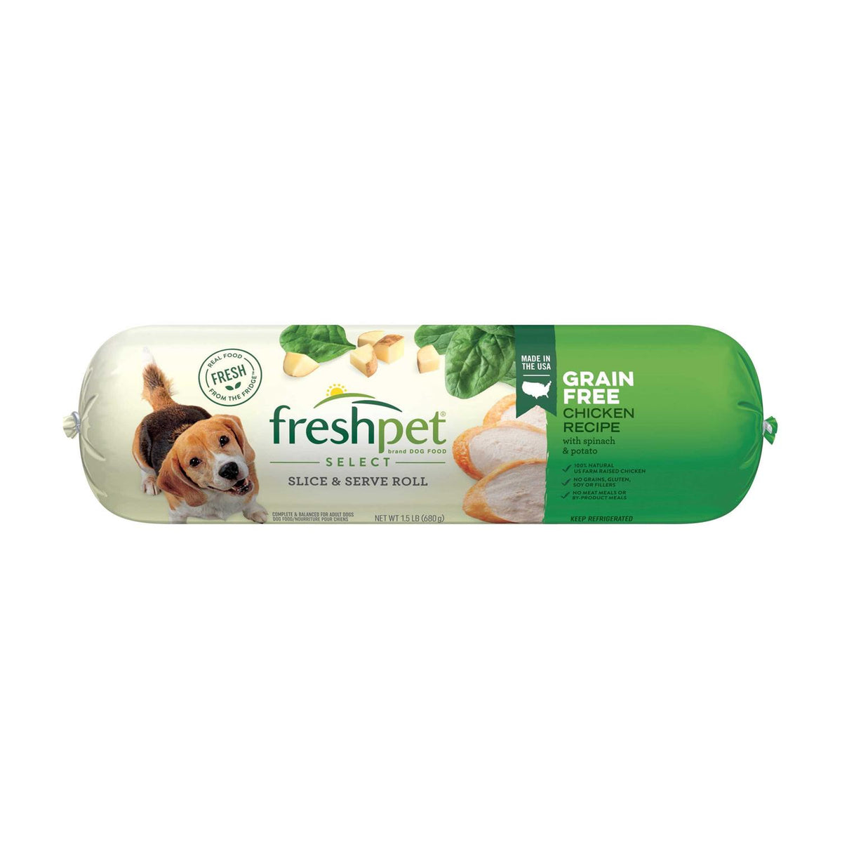 Grain Free Chicken Recipe Slice & Serve Roll Dog Food H832080