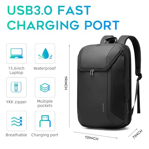 Men's Laptop Backpack Fits 15.6 Inch Notebook with USB3.0 Fast Charging Port H552