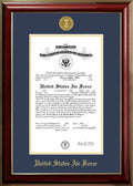 8.5x11 Certificate Frame with Gold Medallion W2908