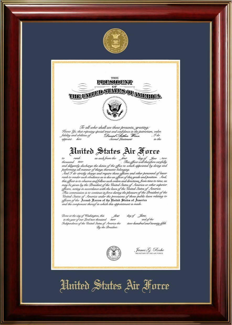 8.5x11 Certificate Frame with Gold Medallion W2908