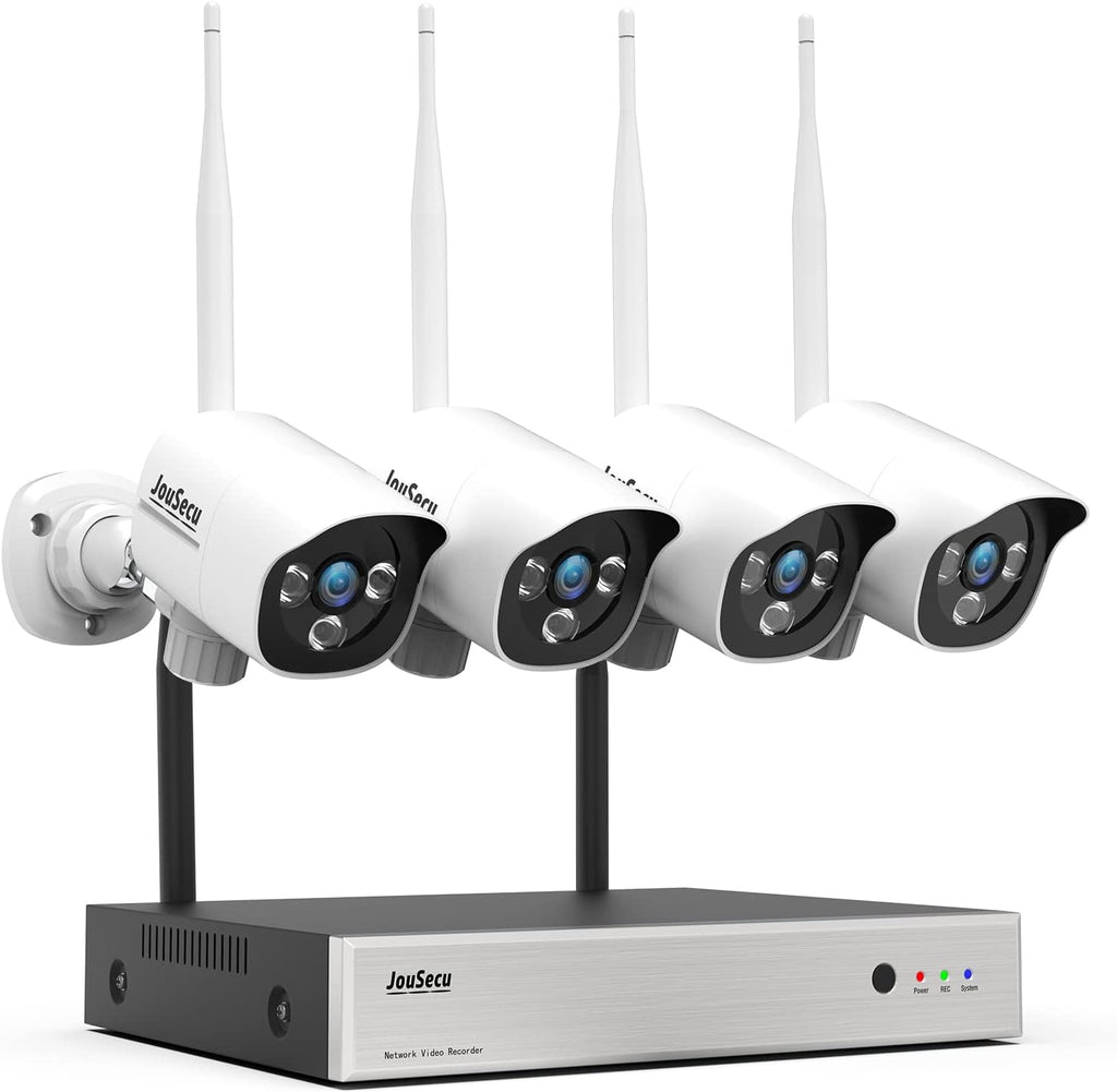5MP Full Color Night Vision Wireless Security Camera System, 8CH WiFi NVR Kits, 4Pcs Outdoor Indoor CCTV Cameras S820
