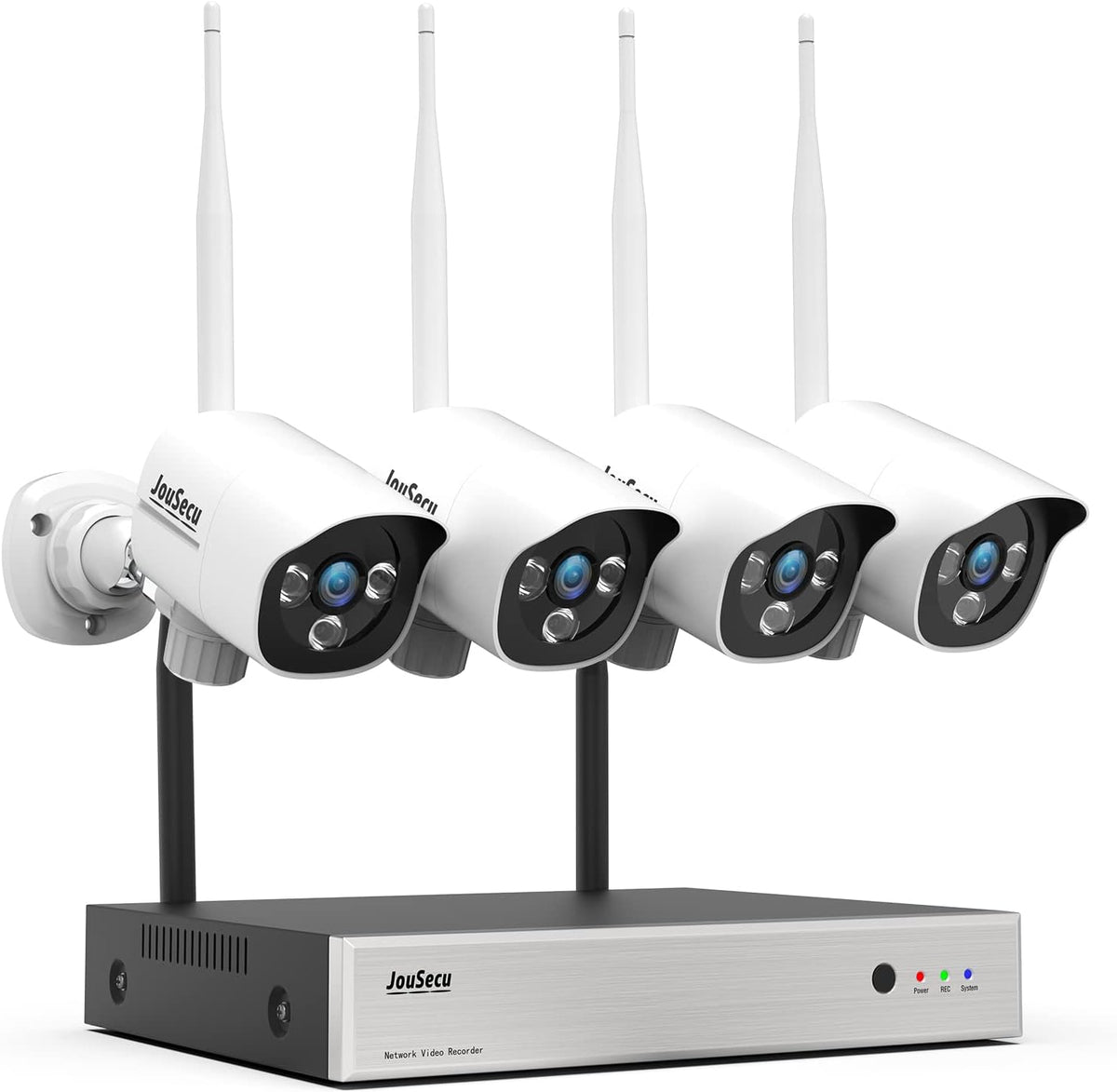 5MP Full Color Night Vision Wireless Security Camera System, 8CH WiFi NVR Kits, 4Pcs Outdoor Indoor CCTV Cameras S820