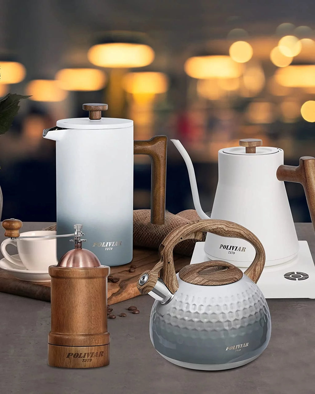 Electric Gooseneck Kettle 1200W 34oz 18/8 Stainless Steel Inner Temperature Control W778875