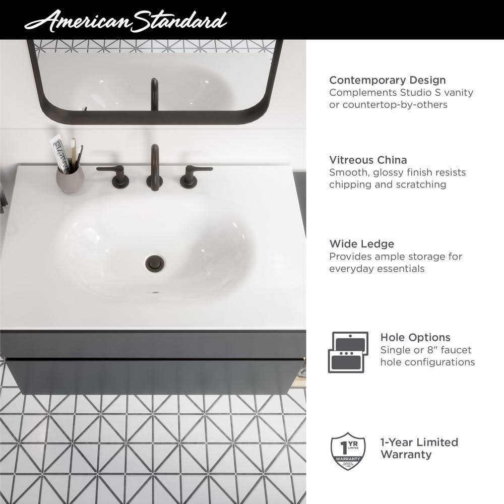 White 33 in. Vanity Top Sink M901010