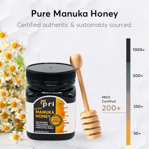 MGO 200+ Raw New Zealand Manuka Honey, 500g Jar P3691