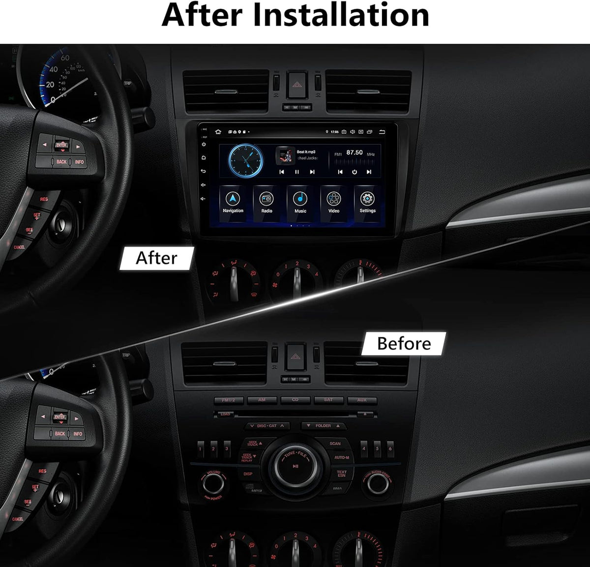 Android 11 Car Stereo, 9 Inch Single Din Car Radio with CarPlay & Android Auto A884532