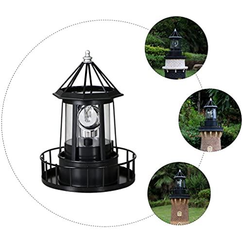 LED Solar Revolving Lighthouse Lamp O57422