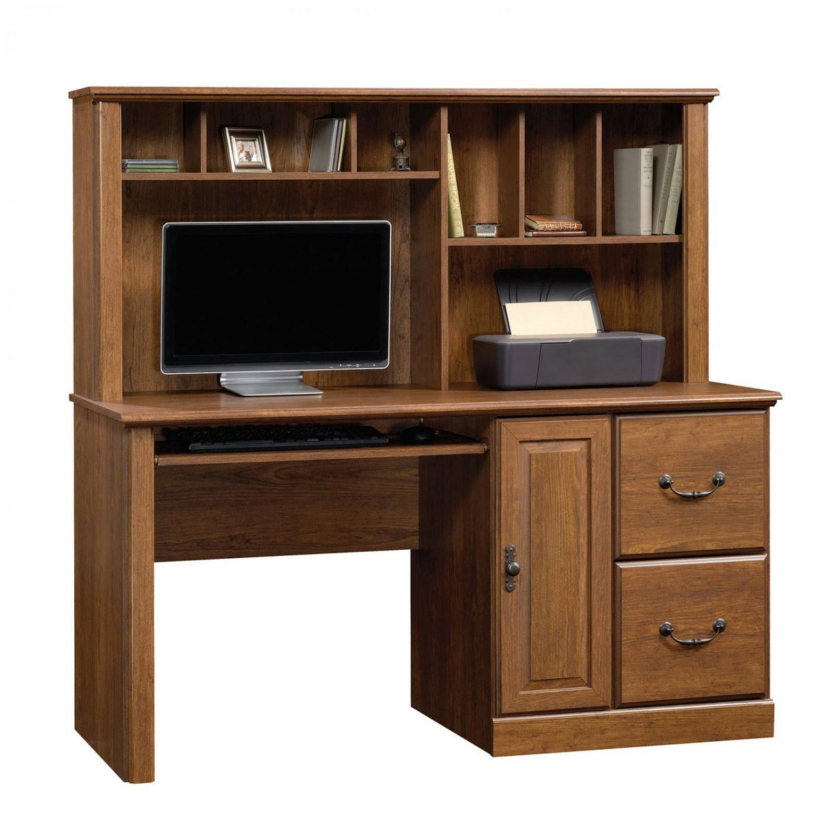 Milled Cherry Computer Desk with Hutch Q51076
