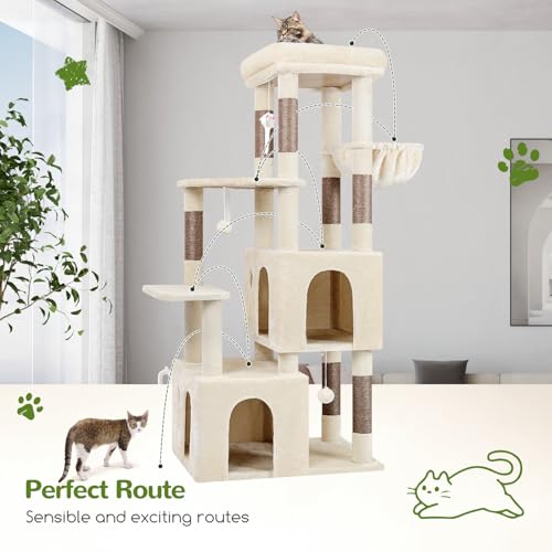 Light Grey Heavy Duty Cat Tree with Scratching Post N607
