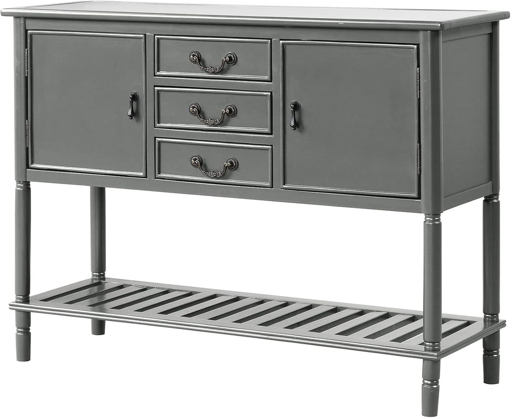 Solid Wood Console Table with 3 Drawers, 2 Cabinet and 1 Shelf N686668