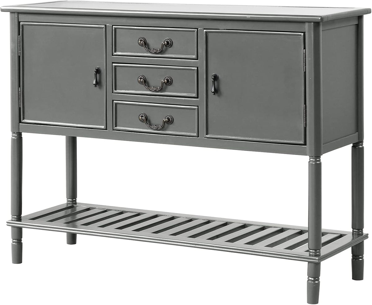 Solid Wood Console Table with 3 Drawers, 2 Cabinet and 1 Shelf N686668