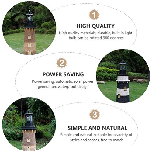 LED Solar Revolving Lighthouse Lamp O57422