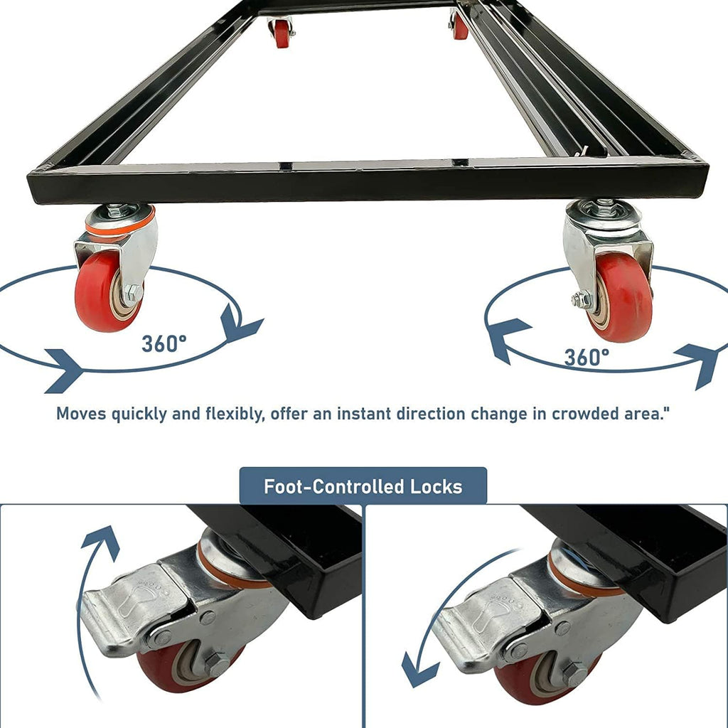 Black Folding Chair Dolly Steel Frame I345