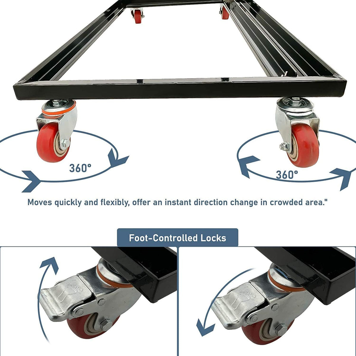 Black Folding Chair Dolly Steel Frame I345