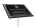 Silver Double Border Cast Aluminum Plaque with Stake Y733