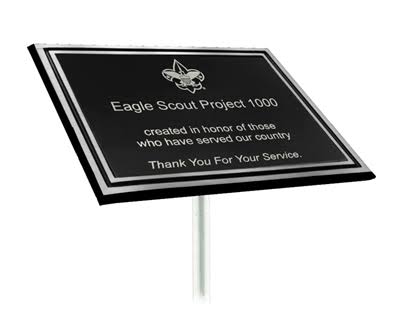 Silver Double Border Cast Aluminum Plaque with Stake Y733