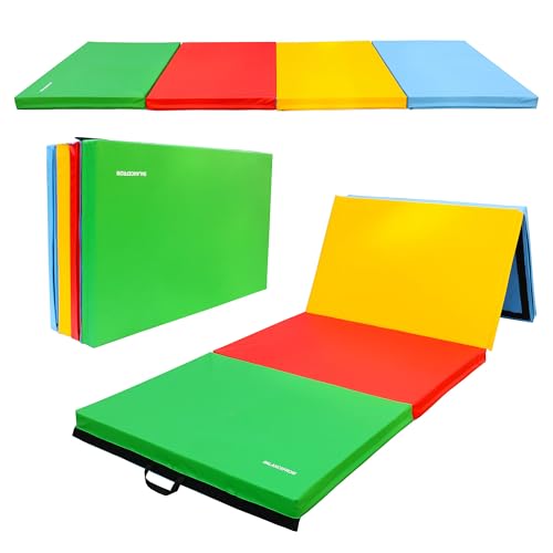 Extra Thick Folding Exercise Gymnastics Mat, 4'x10'x3" with Carrying Handles E119
