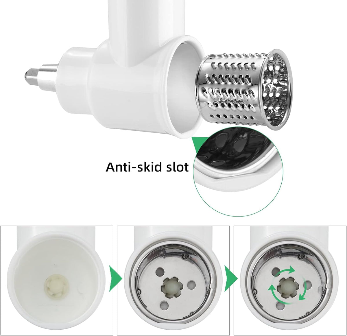 White Slicer Shredder Attachments for Kitchenaid Mixer V765