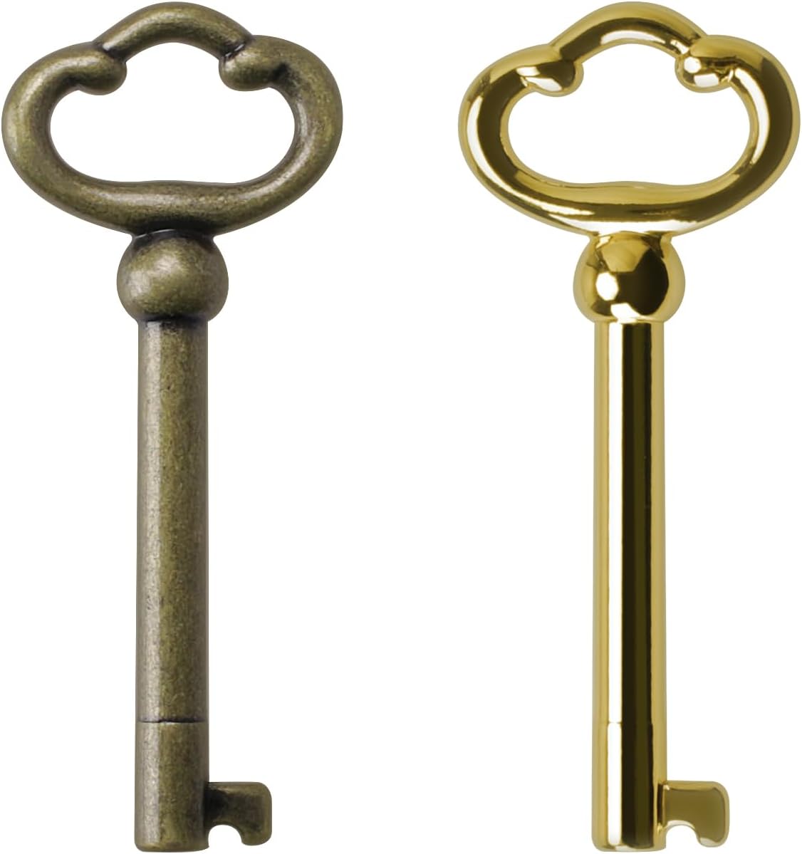 Antique Brass Plated Hollow Barrel Skeleton Key (2 Pack) B7192