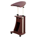 Rolling Adjustable Laptop Cart with Storage Black T82899