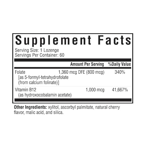 60 Lozenges Hydroxo B12 with Folinic Acid Supplement Z1927