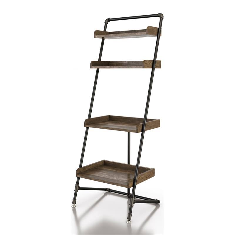 Industrial Wood Display Shelf in Reclaimed Oak F50026