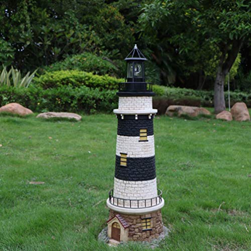 LED Solar Revolving Lighthouse Lamp O57422