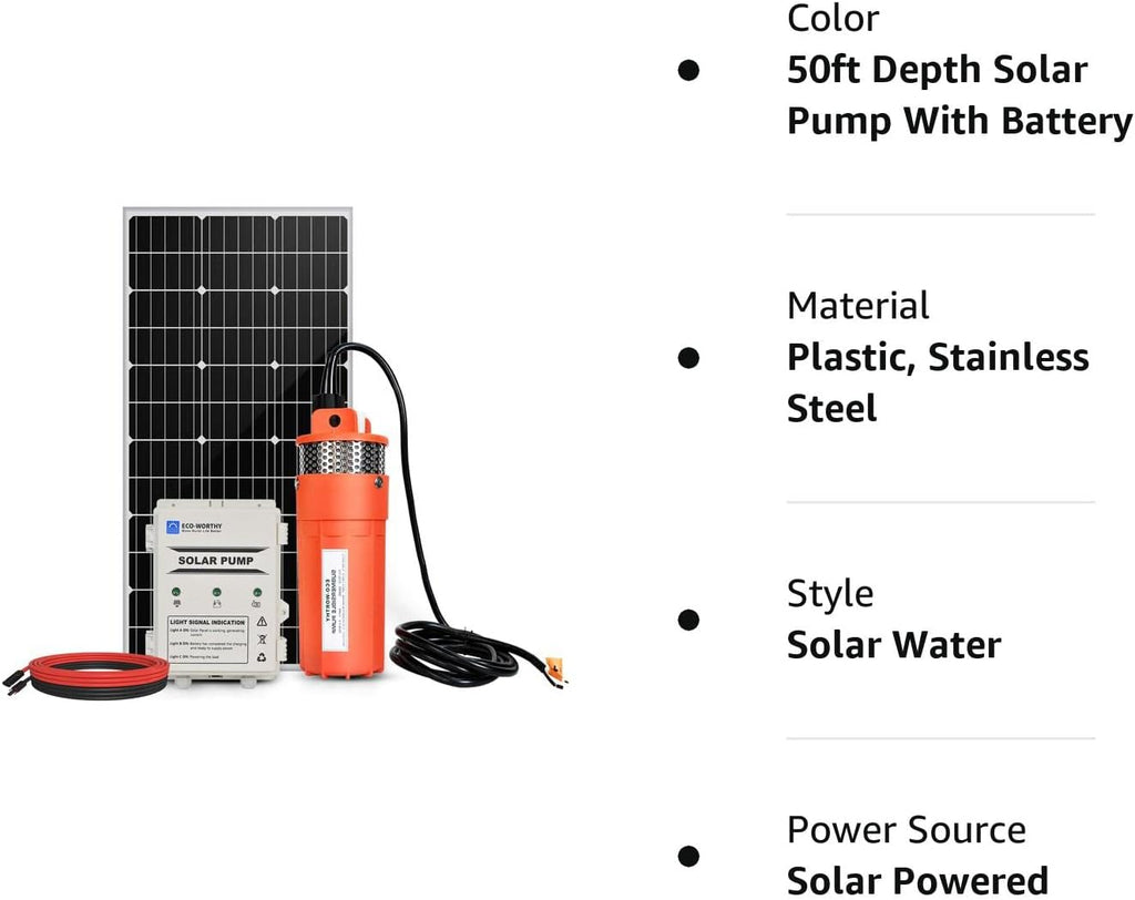 12V Solar Well Pump Kit with 120W Solar Panel and 10Ah Battery V43447