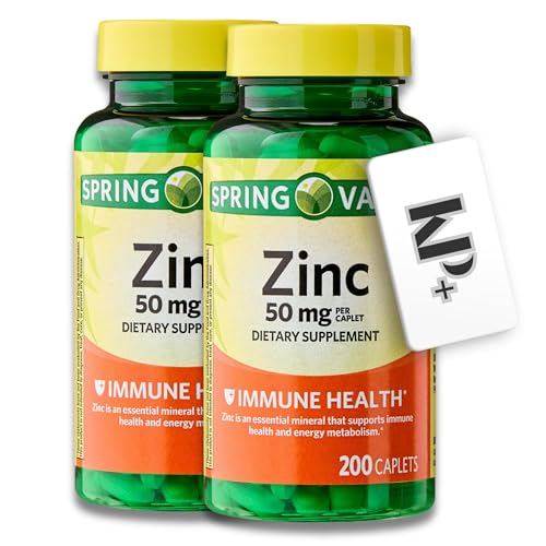 Zinc 50mg Dietary Supplement 200 caplets Pack of 2 M23682