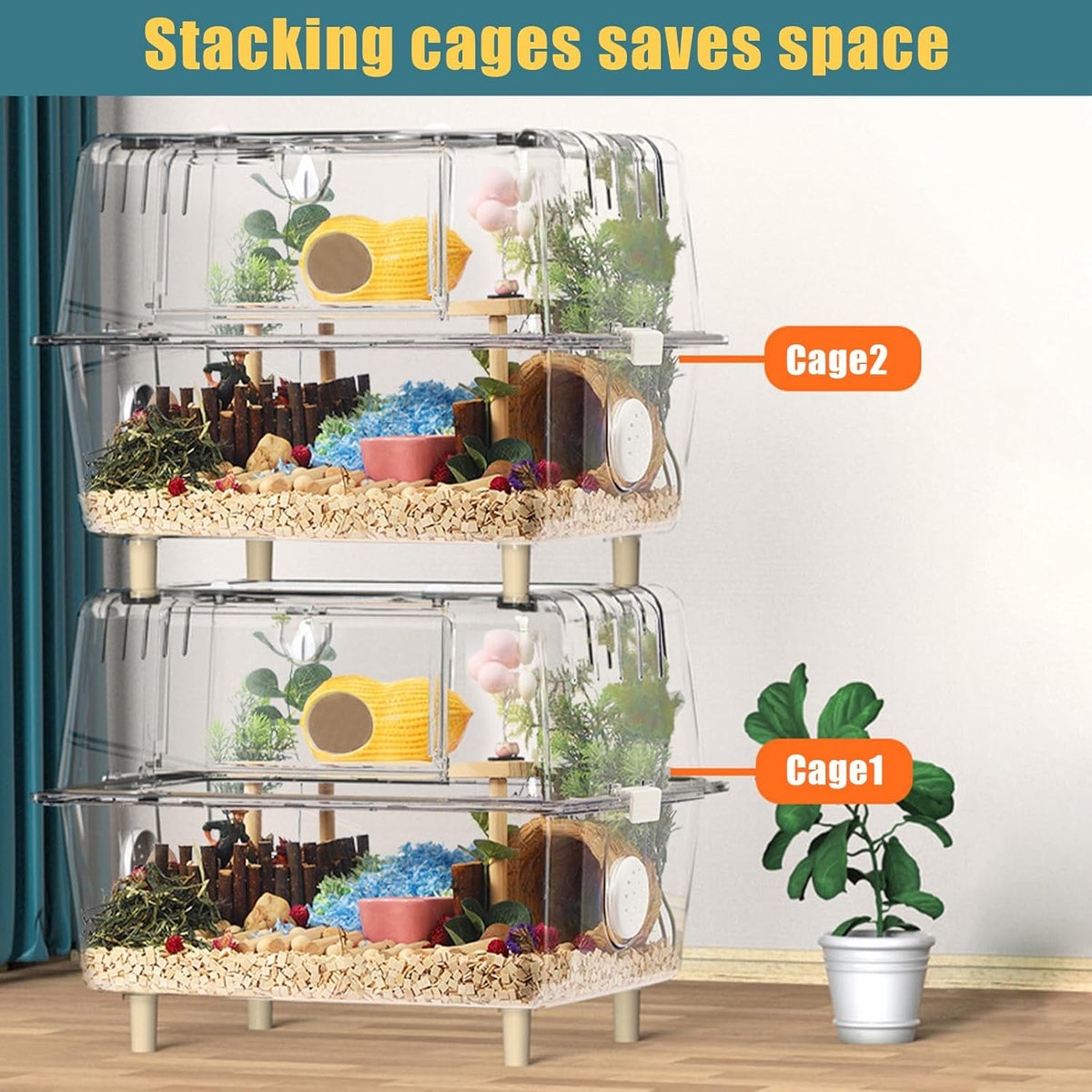 Transparent Acrylic Small Animal Cage W854147