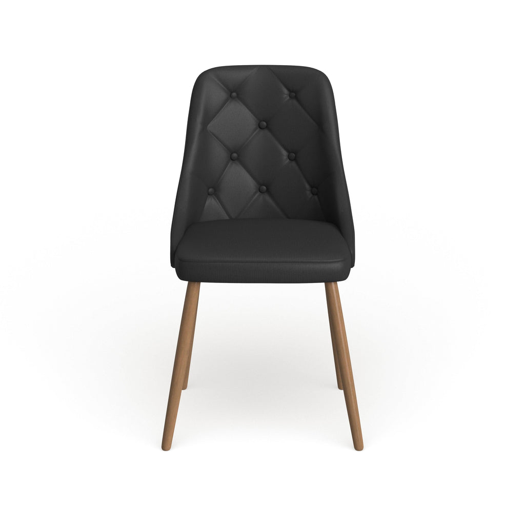 Cream Faux Leather Tufted Accent Chair N8603