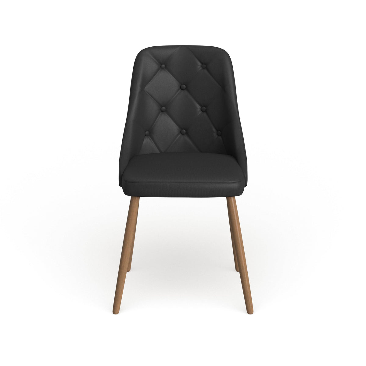 Cream Faux Leather Tufted Accent Chair N8603