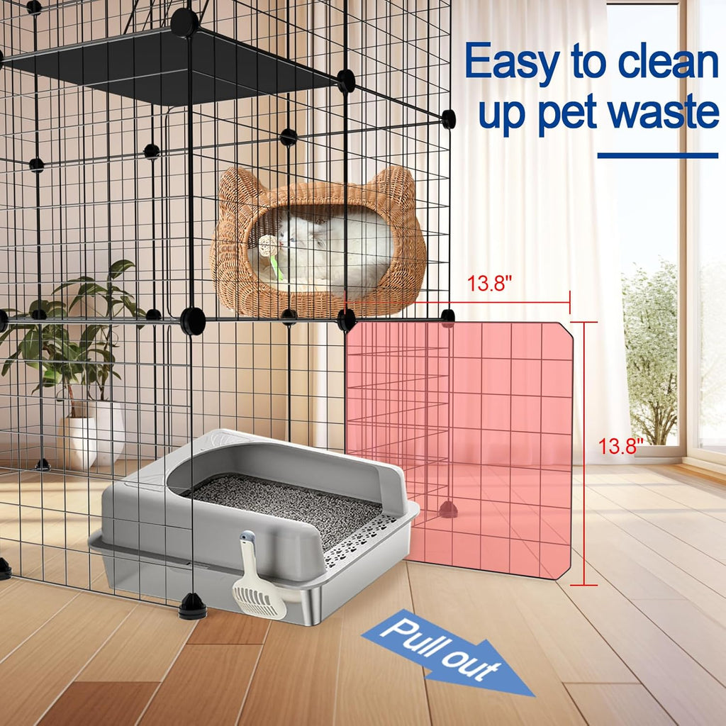 Large Cat Cage 3-Tier Catio Cat Enclosure Cat Kennel B1401