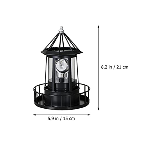 LED Solar Revolving Lighthouse Lamp O57422