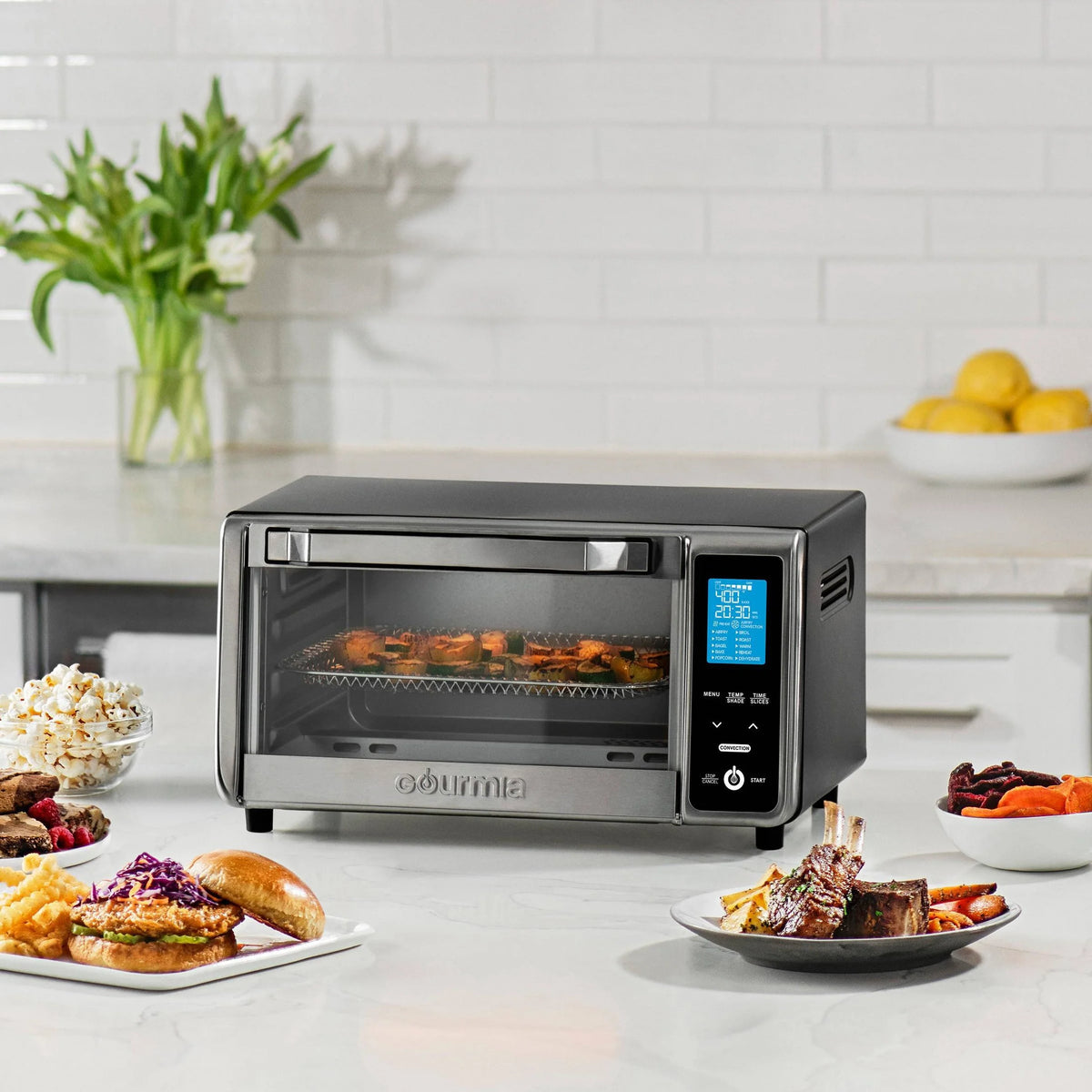 4-Slice Toaster Oven Air Fryer Stainless Steel Gray T64298