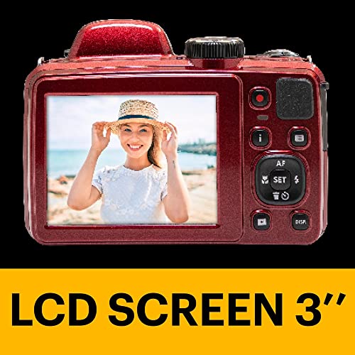 Red 20MP Digital Camera 42X Optical Zoom 24mm Wide Angle 1080P Full HD Video O6927