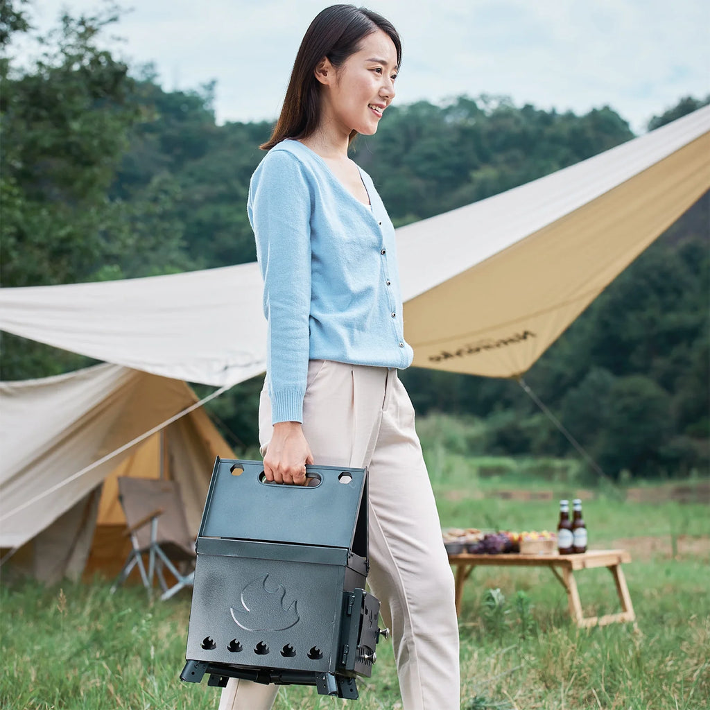 Portable Foldable Wood Burning Camp Tent with Chimney Y434