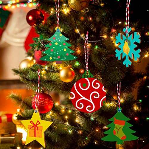 40pcs Unfinished Wood Slices with Holes Christmas Ornaments S356