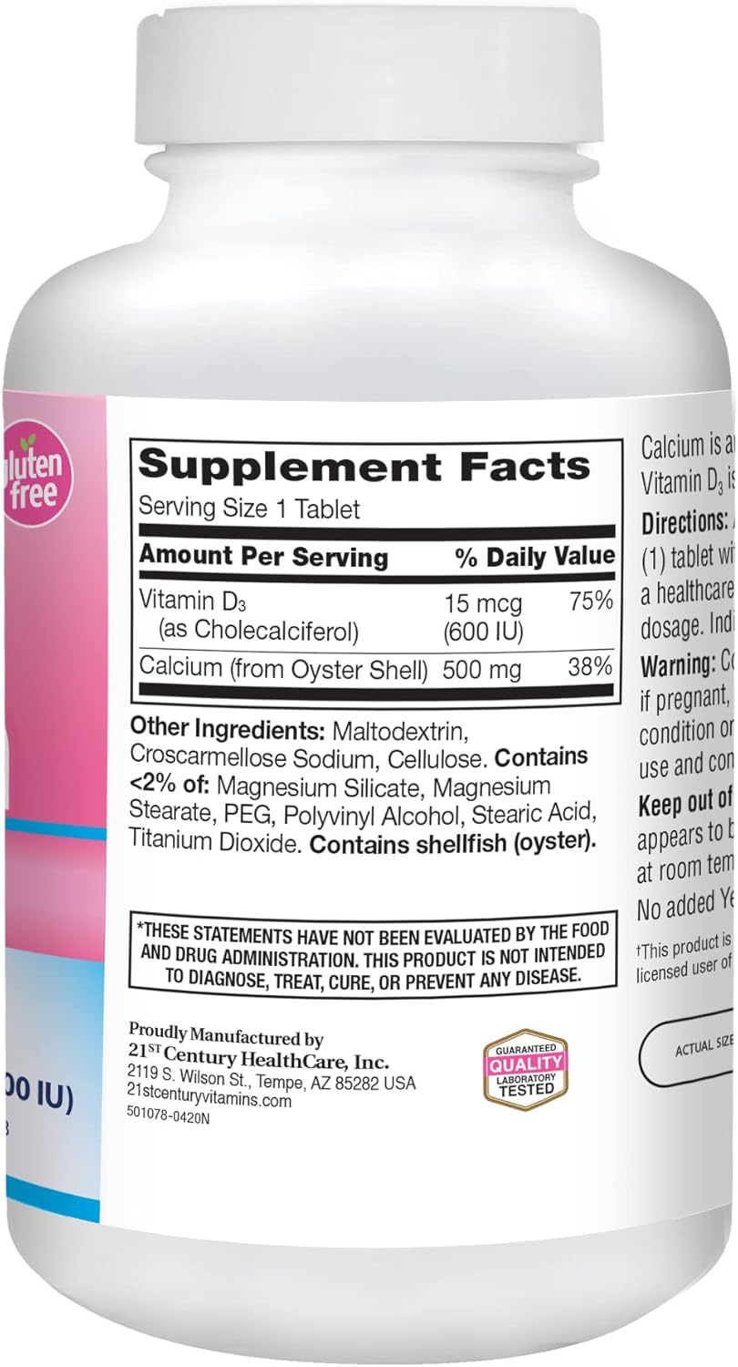 Calcium 500 Plus Extra D Caplets, 400 Count M21755