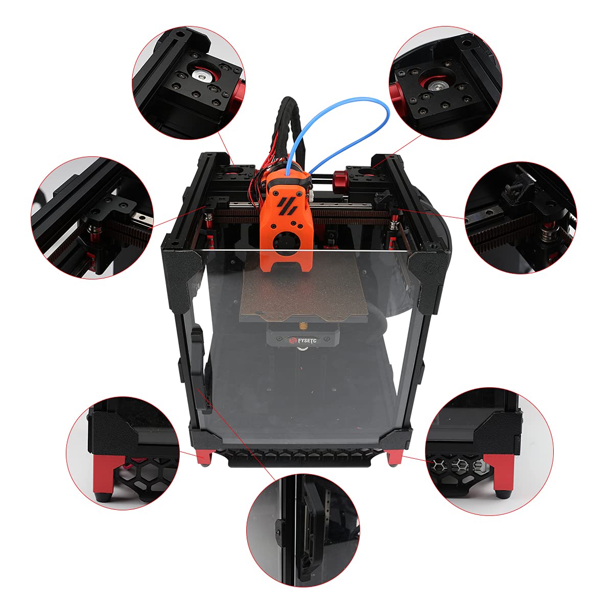 3D Printer Aluminum Alloy Frame CNC Kit Black Red I4713