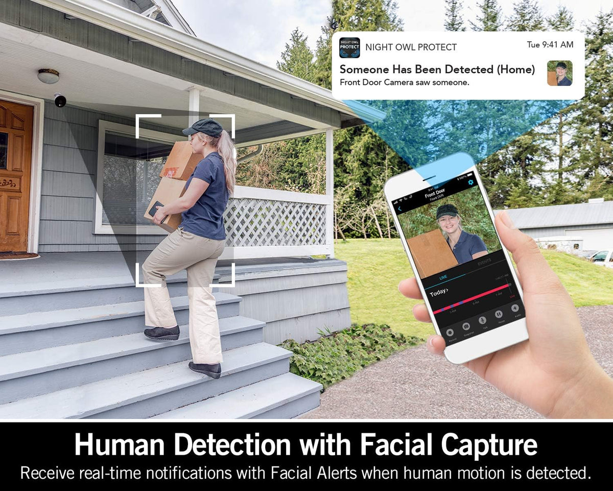 1080p HD Wi-Fi Indoor/Outdoor Camera with Night Vision, 2-Way Audio, 2-Pack O638