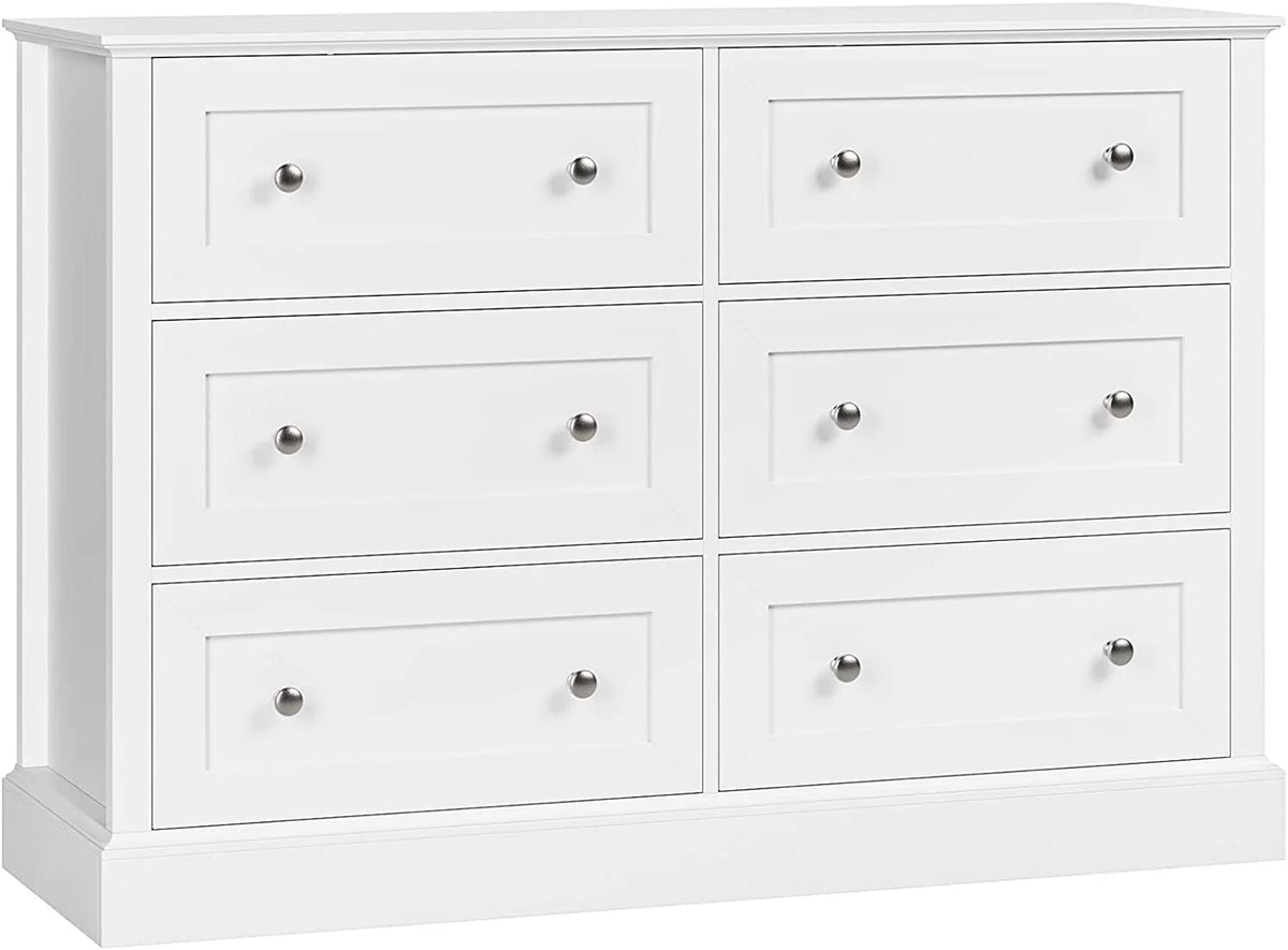 White 6 Drawer Double Dresser I5403