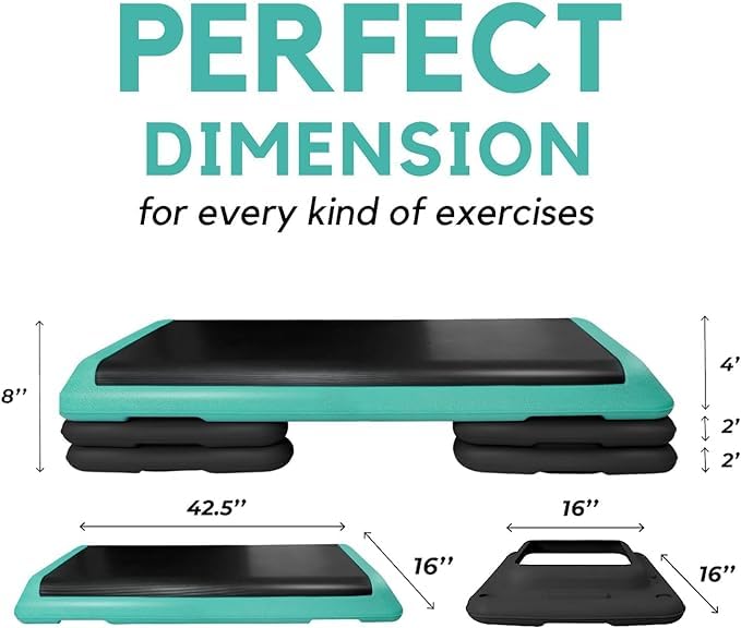 Adjustable Aerobic Exercise Step Platform with 4 Adjustable Risers K657
