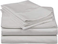 100% Egyptian Cotton 4 Piece Queen Size Sheet Set Light Grey X268527
