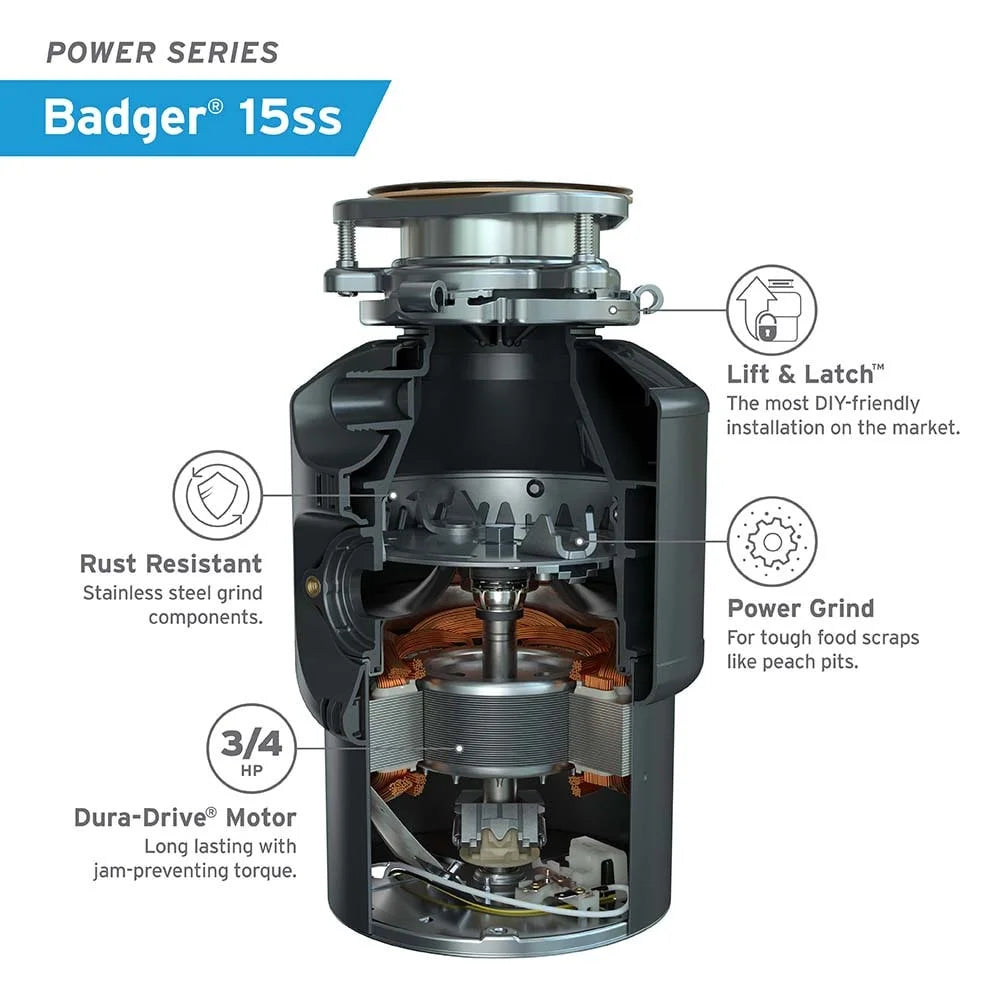 3/4-HP Continuous Feed Garbage Disposal F19917